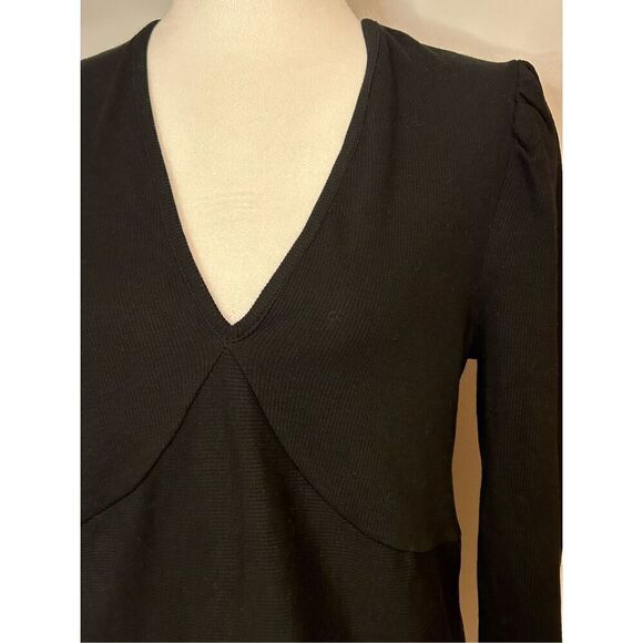 Marine‎ Layer Lexi rib v-neck black top women’s XL NEW - Picture 2 of 12